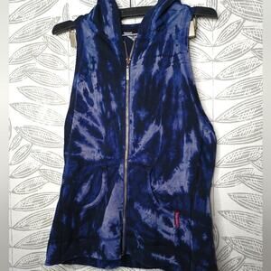 Hardtail Vest Zip Hoodie Tie Dye Blue Active Athleisure